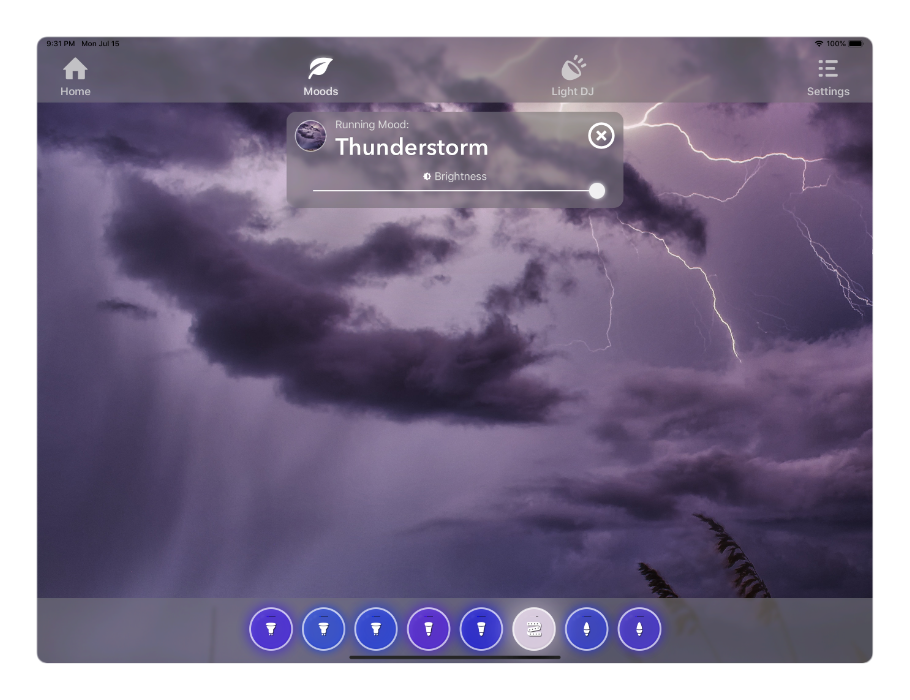 iPad - running thunderstorm mood