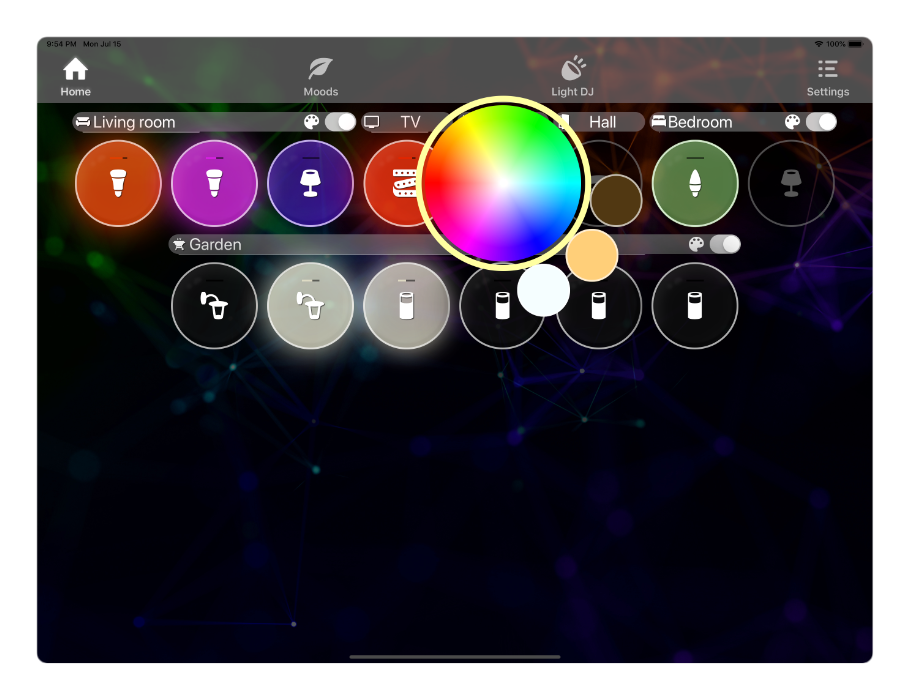 iPad - changing color of bulb