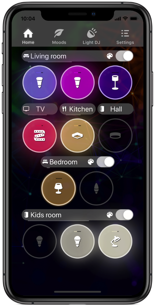 Lights Experience - Home screen